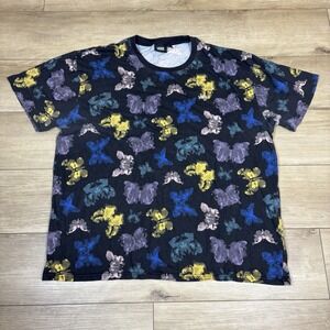 Vans T-Shirt Men's XXL Blotterfly Tee Butterfly Print on Black 100% Cotton Shirt